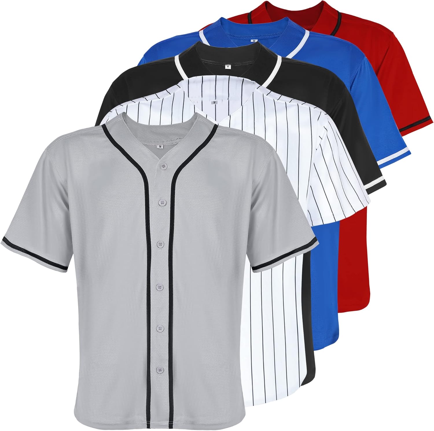 Mens Baseball Jersey Blank Plain Button Down Shirts Short Sleeve Hip Hop Hipster Active Team Sports Uniforms S-XXXL