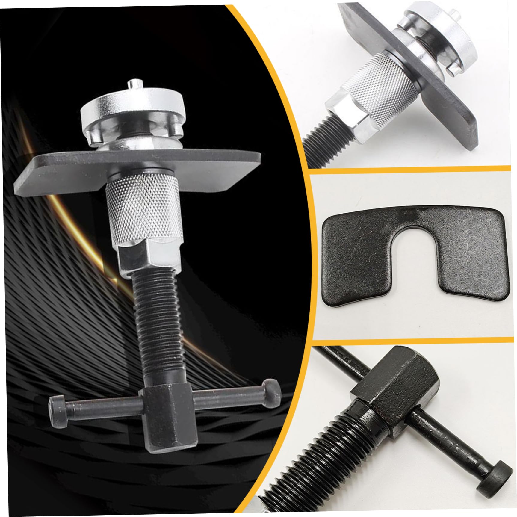 Brake Caliper Tool 3Pcs/Set Steel Brake Caliper Rewind Tool Manual Pad with Smooth Thread Heavy Duty Replacement Wind Back Wind Back