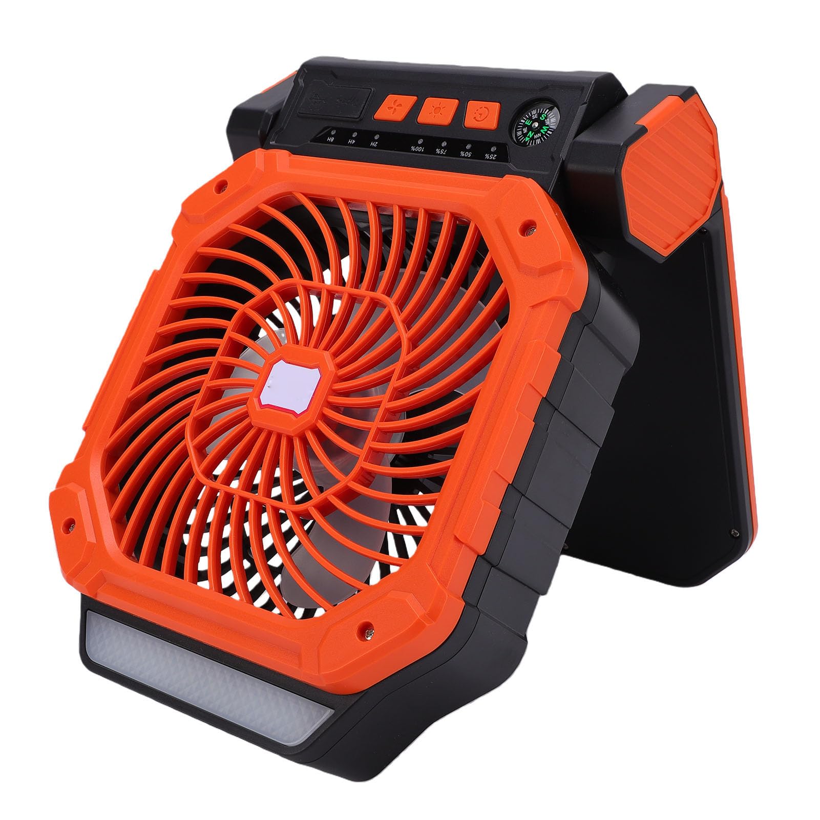 Ventilador de camping solar portátil que elimina el calor en barbacoas y camping