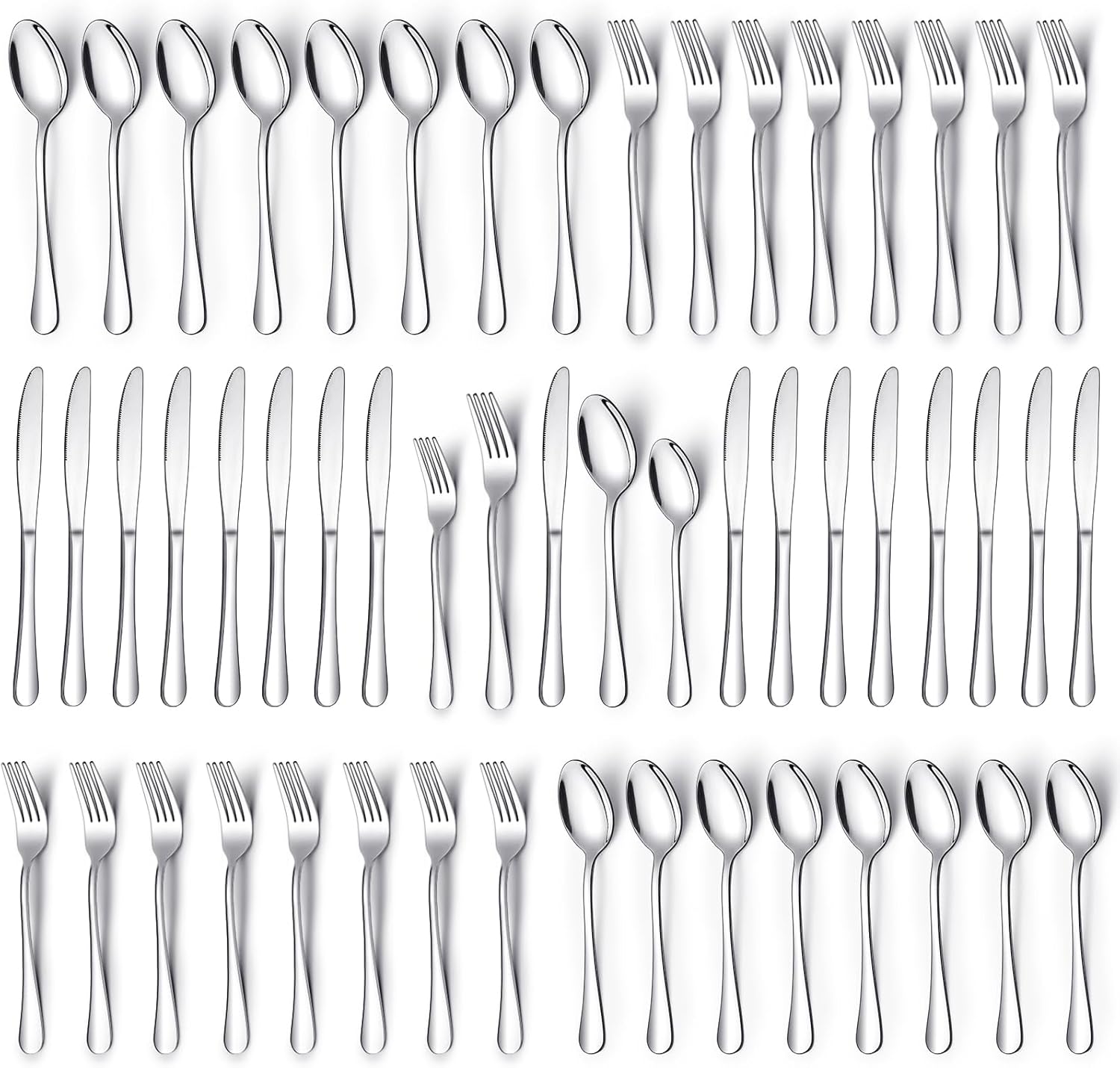40 Piece Silverware Set for 8, Stainless Steel Flatware