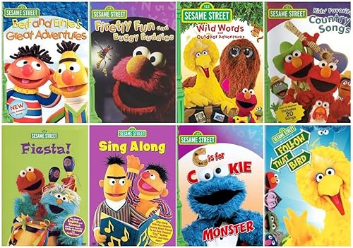 Ultimate Sesame Street DVD Collection - Learning & Educational 8-Pack Follow That Bird Wild Words Fiesta - Elmo, Big Bird, Bert, Ernie & More