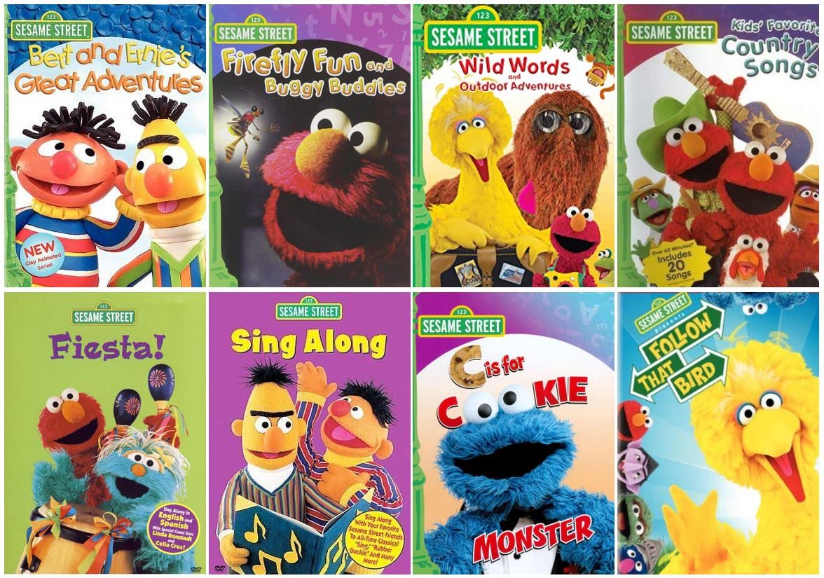 Ultimate Sesame Street DVD Collection - Learning & Educational 8-Pack: Follow That Bird / Wild Words / Fiesta - Elmo, Big Bird, Bert, Ernie & More