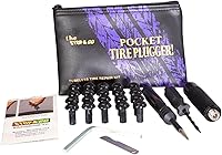 Vista 1 de Stop & Go 1081 Kit de reparación de neumáticos de 28 piezas sin cámara con tapones de reparación más grandes, boquilla y sonda (20 enchufes)
