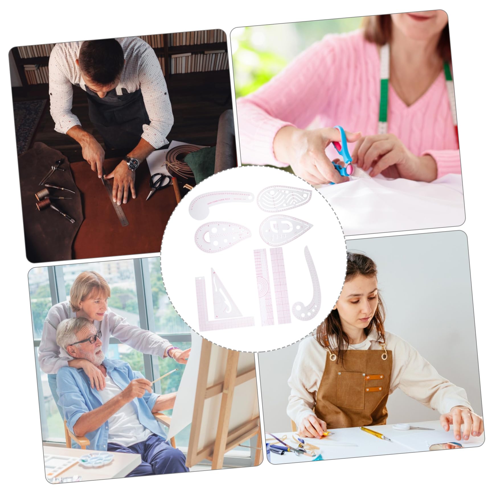 Cucito Multifunzione per Righello Curva Francese Trasparente per Taglio Preciso Strumenti Professionali per e Design Moda