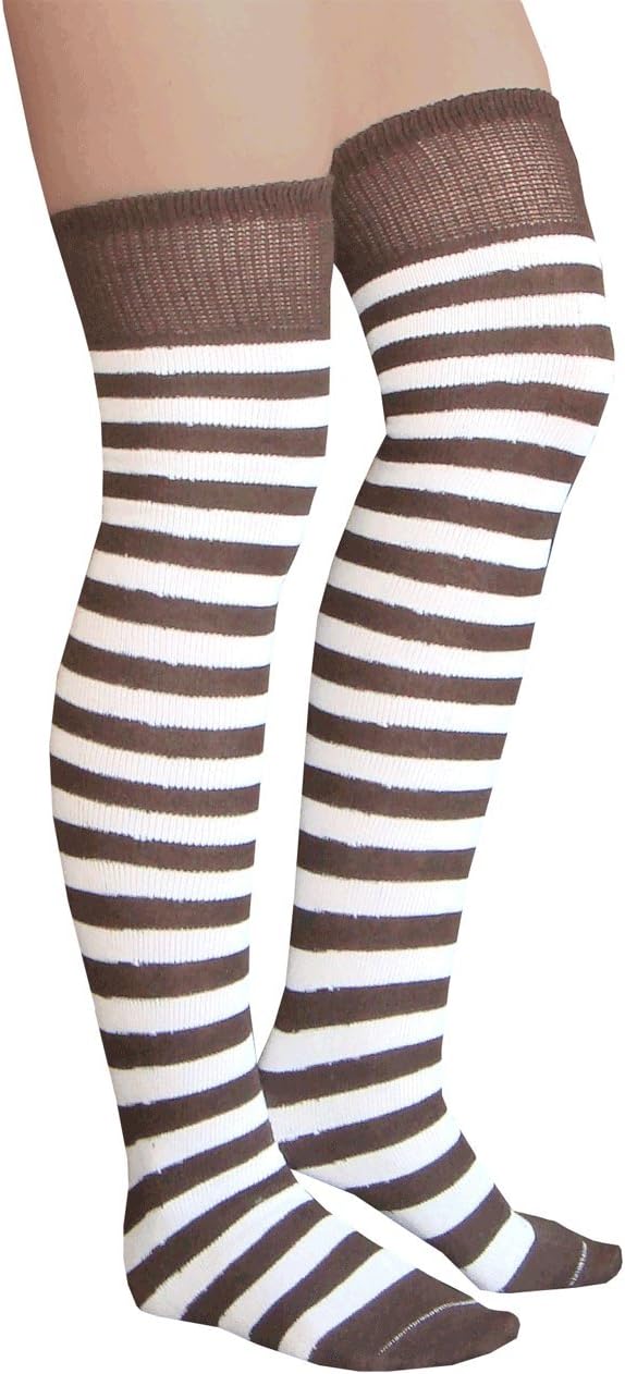 Women's Striped Thigh High Socks