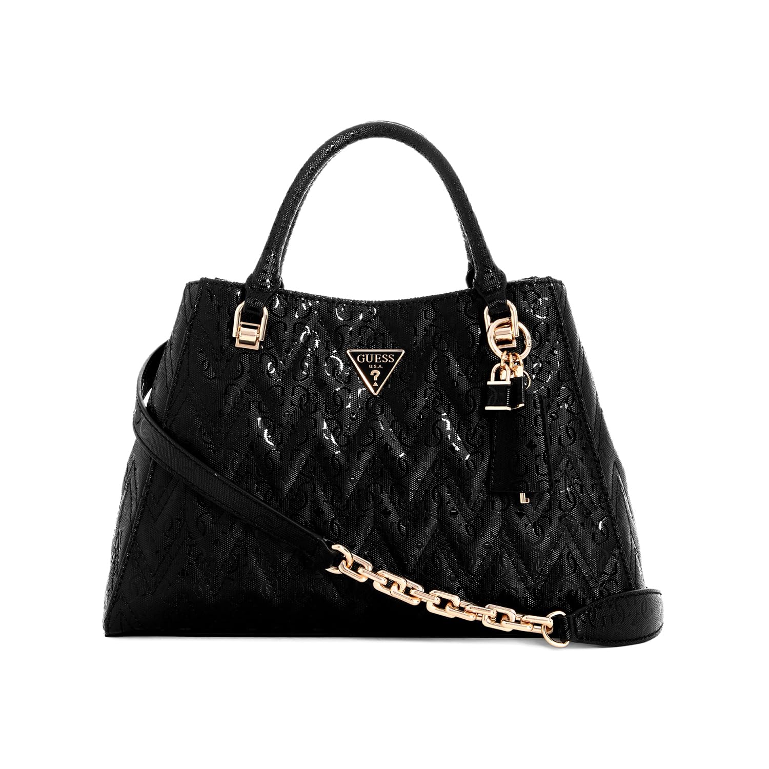 GUESS Adelard Girlfriend Damen-Handtasche, Schwarz, Schwarz, One Size, Adelard Girlfriend Satchel