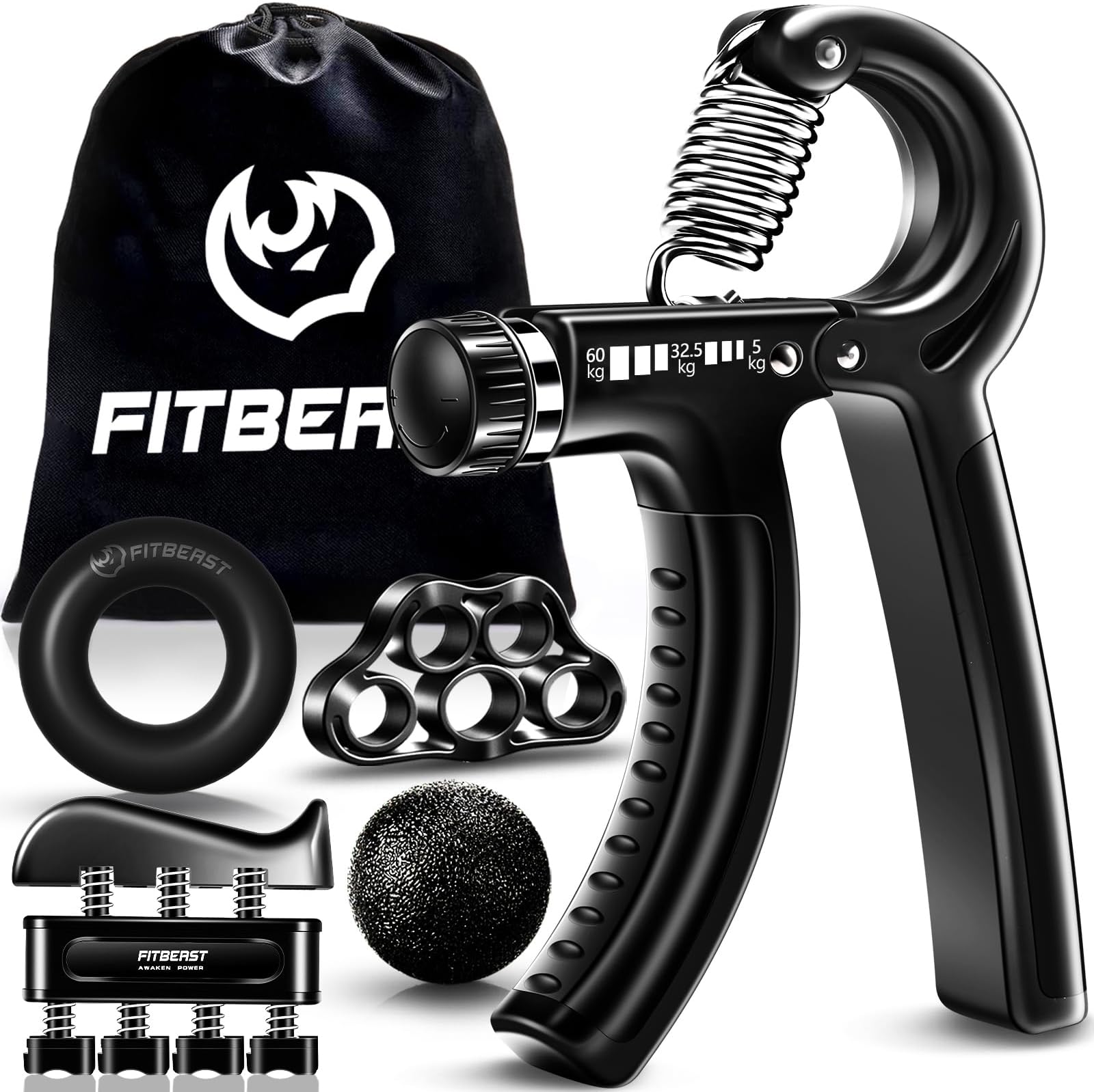 Grip Strengthener Forearm Strengthener Hand Grips Strengthener Kit - 5 Pack Adjustable Resistance