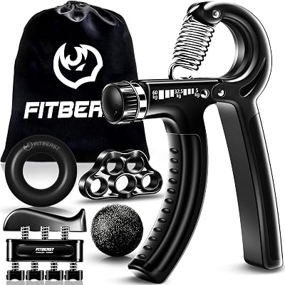 FitBeast Grip Strengthener Forearm Strengthener Hand Grips Strengthener Kit – 5 Pack Adjustable Resistance
