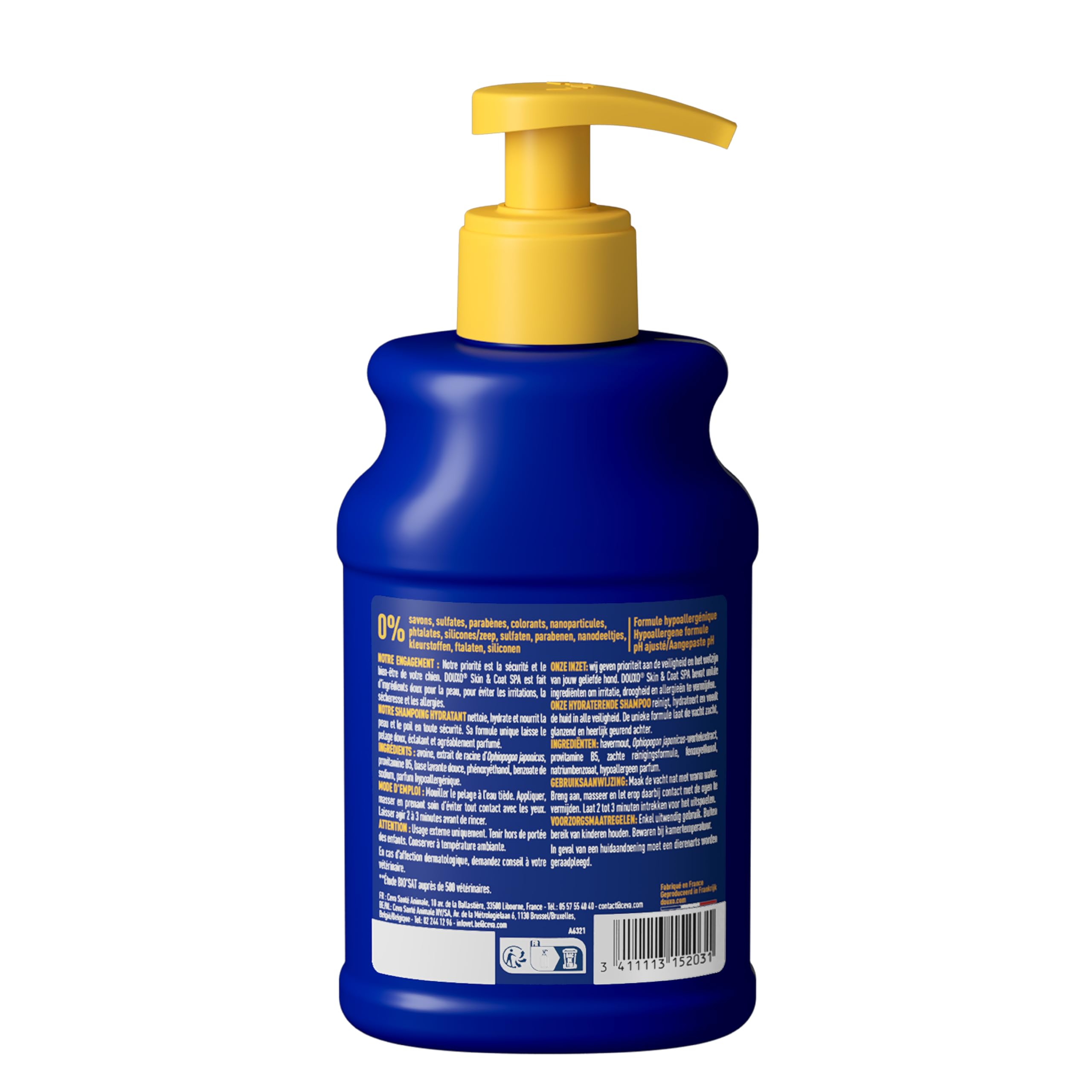 DOUXO Skin & Coat Spa - Ultra-Safe Shampoing hydratant pour Chien, 250mL, Nettoie et Hydrate la Peau Profondeur, Laisse Le Pelage Doux et éclatant, Formule respectueuse de la Peau.