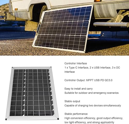Miniatura 7 de 100W 18V Panel Solar estabilizado 100 vatios Airpla Controller Aviones Barcos Cargador Mppt Kit silicio monocristalino para azul Set 18 Volt