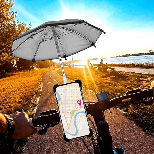 Miniatura 4 de Soporte de paraguas para teléfono soporte de bicicleta para teléfono, soporte de célula de bicicleta con cubierta de sombrilla pequeña