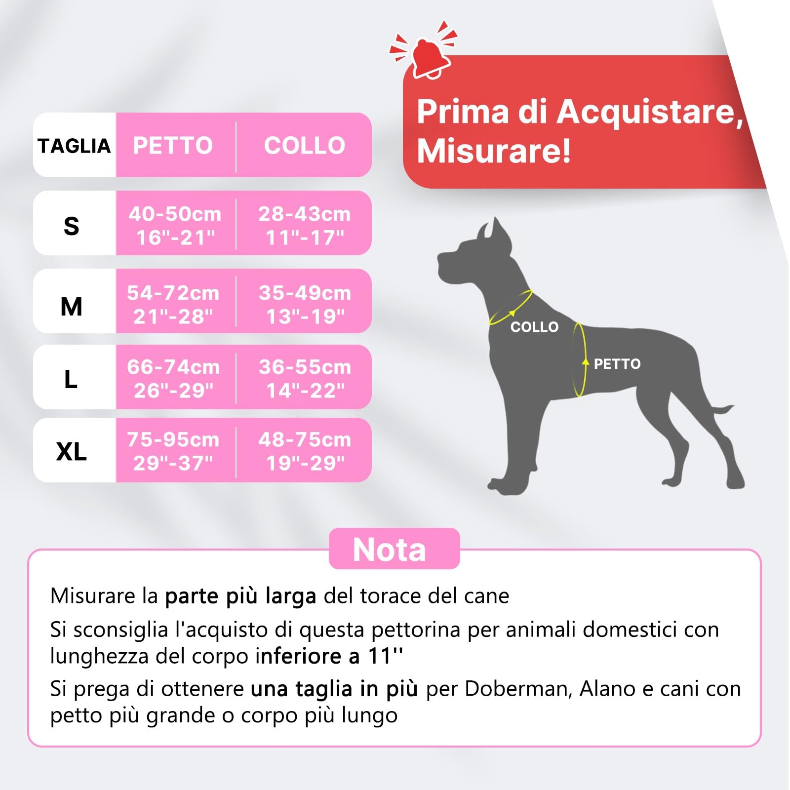 COMSLE Pettorina Cane Taglia Grande Media Piccola, Pettorina per Cani Anti Tiro Riflettente, Imbracatura Regolabile Cani con 2 Ganci in Metallo per Addestramento Corsa (Rosa, M)
