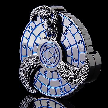 7-in-1 Spinner DND Dice Set, Rotate Metal Rotate Dungeons and Dragons DND Compass Dice, Cool RPG Role Playing Table Game DiceBlack Blue