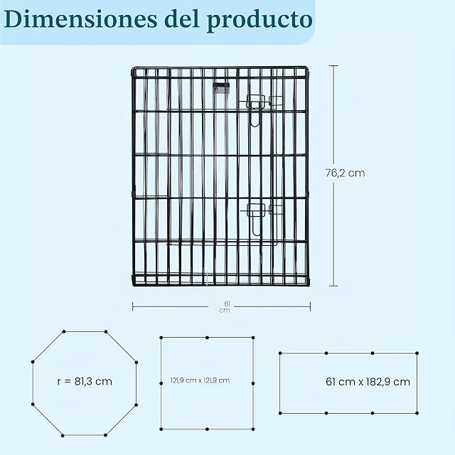 Foto 6 de 8 de Petmaker Corralito Plegable de Metal con 8 Paneles de 24 x 30 Pulgadas