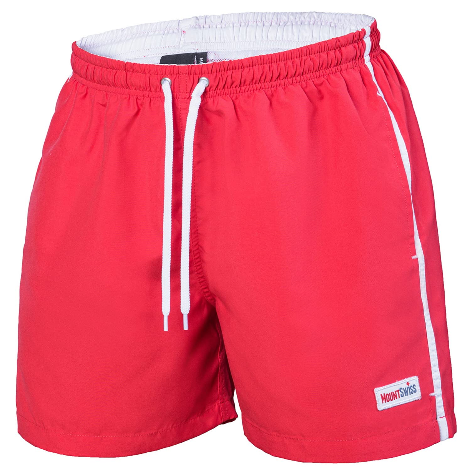Mount Swiss Männer Badehose Dario mit seitlichen Taschen & Gesäßtasche I Modische Herren Shorts Schwimmen Freizeit Wassersport I Bequeme Badeshorts in vielen Farben Größe S - 6XL