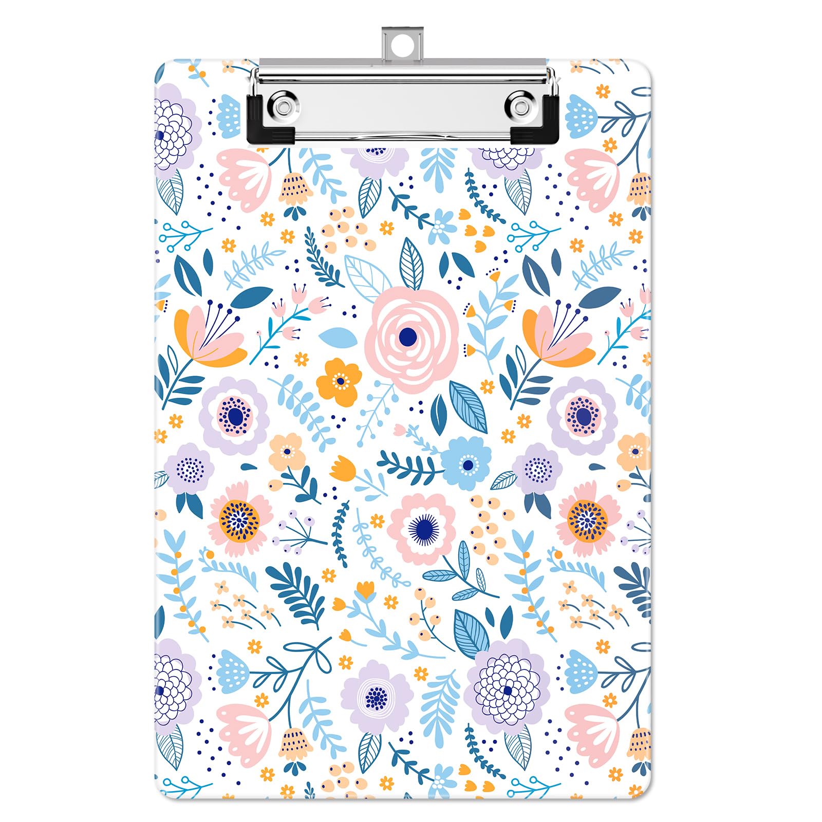 Luminzo A5 Clipboard (6x9 / 15x23cm) with Low-Profile Clip - Compact Board for Students, NHS Staff & Home Use | Homework Helper & Note Organizer, Cute Flowers