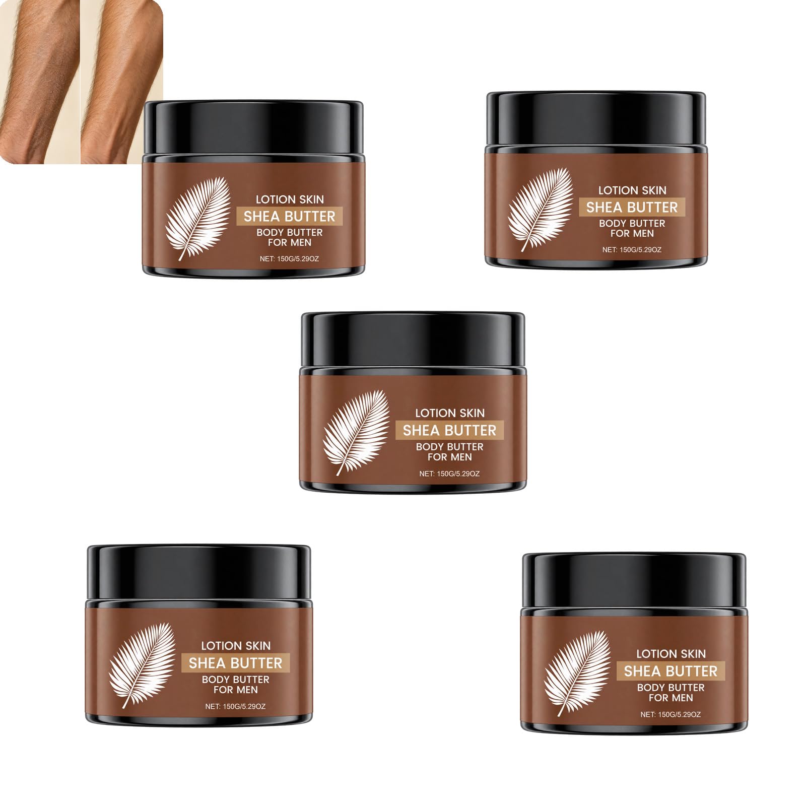 Burro Corpo Idratante per Uomini Donne, Lozione per la Pelle Secca, Crema Corpo ad Assorbimento Rapido Non Grasso, Cura della Pelle Idratante, Idratante Corpo Morbido e Liscio (5PCS)