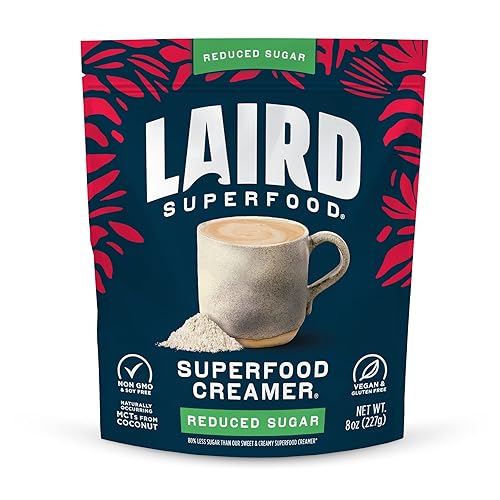 Laird Superfood Creamer - Crema en polvo para el café sin lácteos no endulzada - Crema en polvo de coco en polvo sin transgénicos, con aceite de