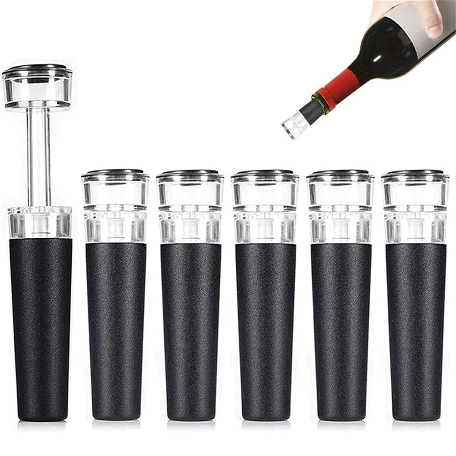 Bouchons à vin 20 pièces bouchons de bouteille en Silicone avec pompe d'économie sous vide intégrée bouchon sécurité alimentaire for garder le Champagne frais