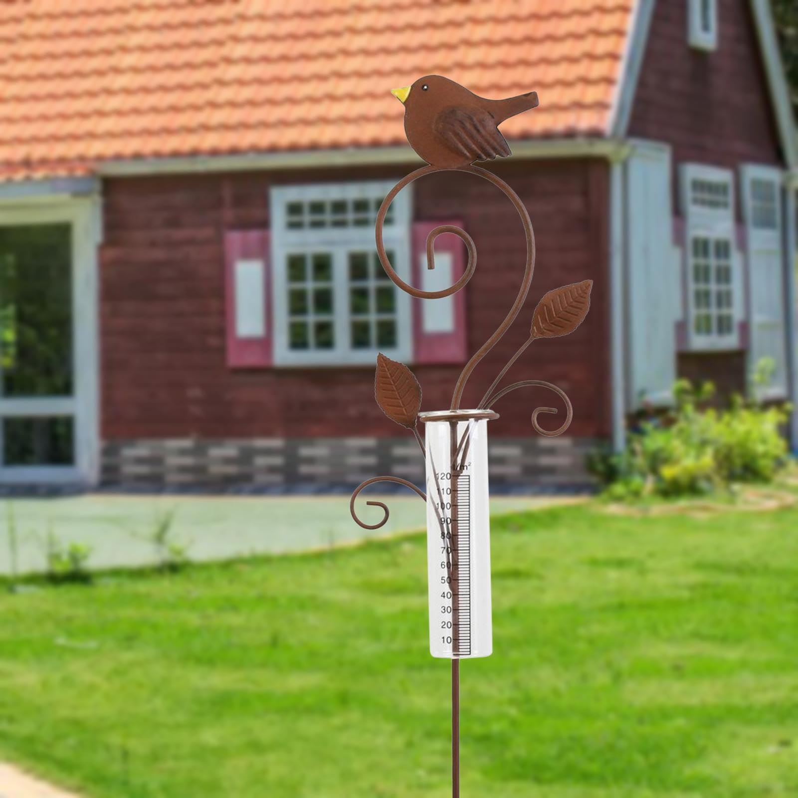 Pluviomètre Décoratif en Fer Forgé en Forme D'oiseau, pour Une Utilisation Extérieure, Idéal pour Le Jardin, et Le Balcon.