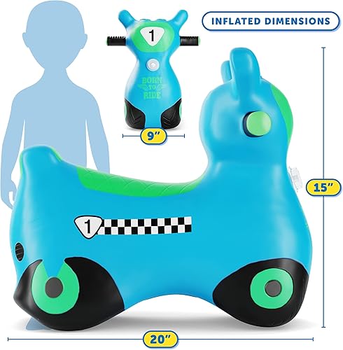 Miniatura 2 de Waddle Bouncy Hopper Patinete Inflable de Animal Saltarín, Para Interiores y Exteriores para Niños Pequeños y Niños, Bomba Incluida, Niños y Niñas a