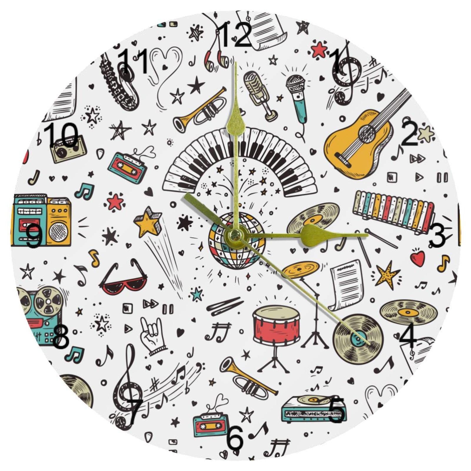 Horloge murale à quartz de 25,4 cm ronde et silencieuse pour la maison