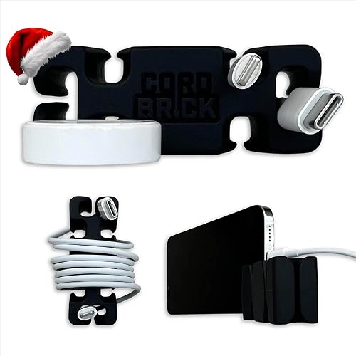 Miniatura 59 de CordBrick Relleno de calcetines para adultos, soporte para cables con peso, soporte para teléfono, organizador multiusos para mesita de noche, Negro