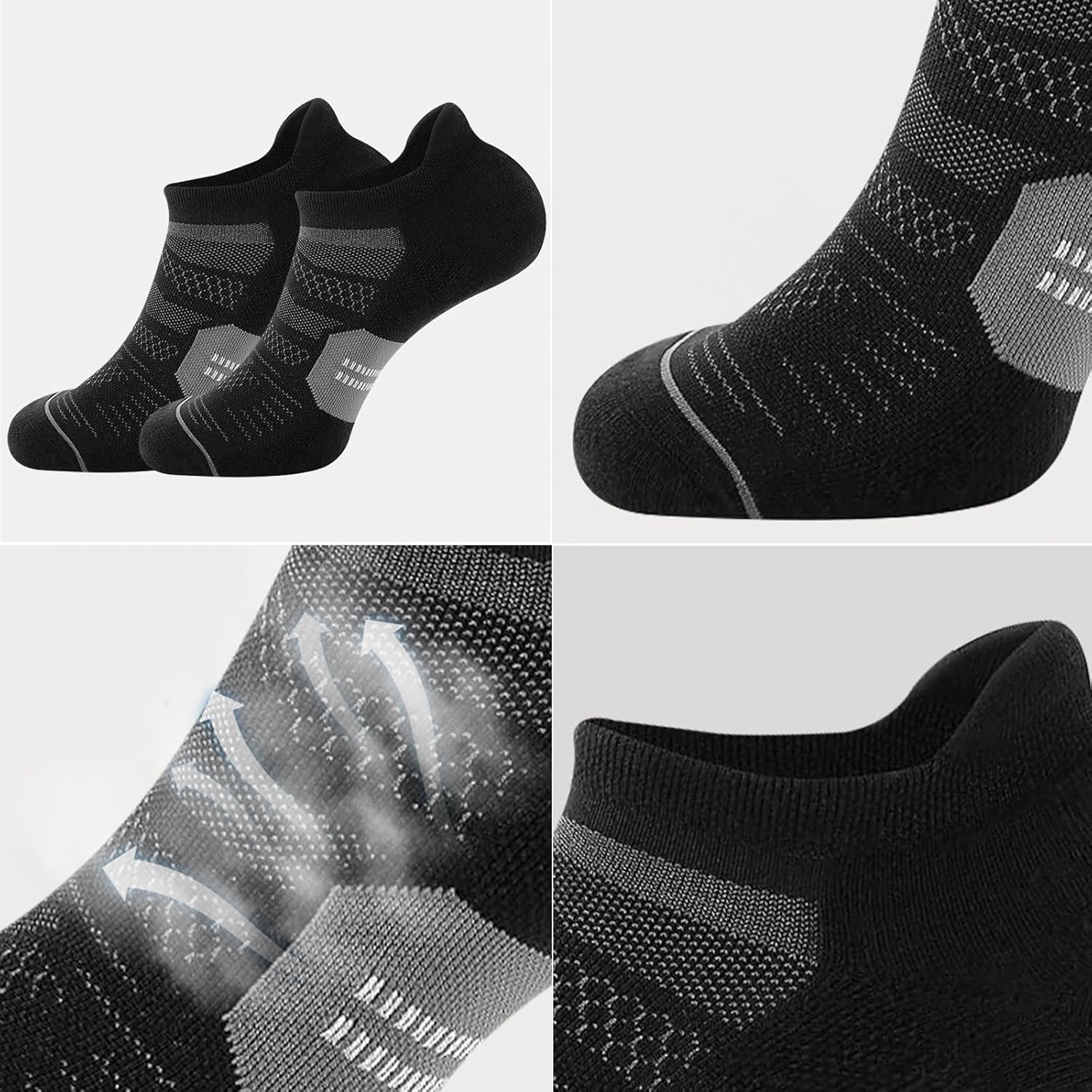 20 Pairs Mens Ankle Athletic Running Socks Breathable Low Cut Sports Casual Socks for Men - Image 4