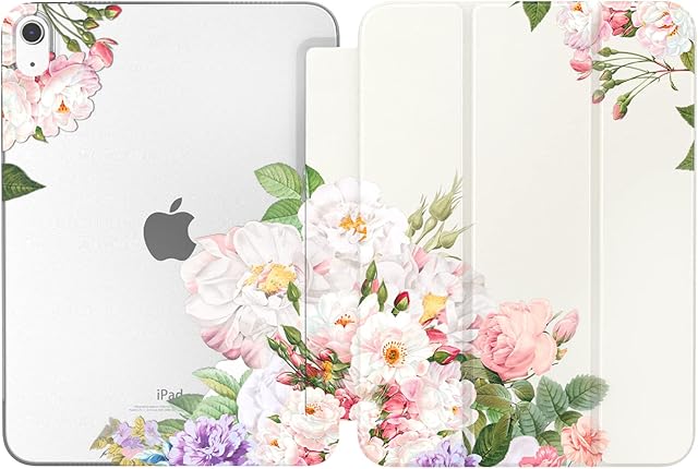 TiMOVO Case for iPad 10th Generation Case 2022, Slim Stand Case for iPad 10.9 inch, Soft TPU Back Cover, Smart Folio Protective Leather Case Fit iPad 10 - Blooming Bouquet