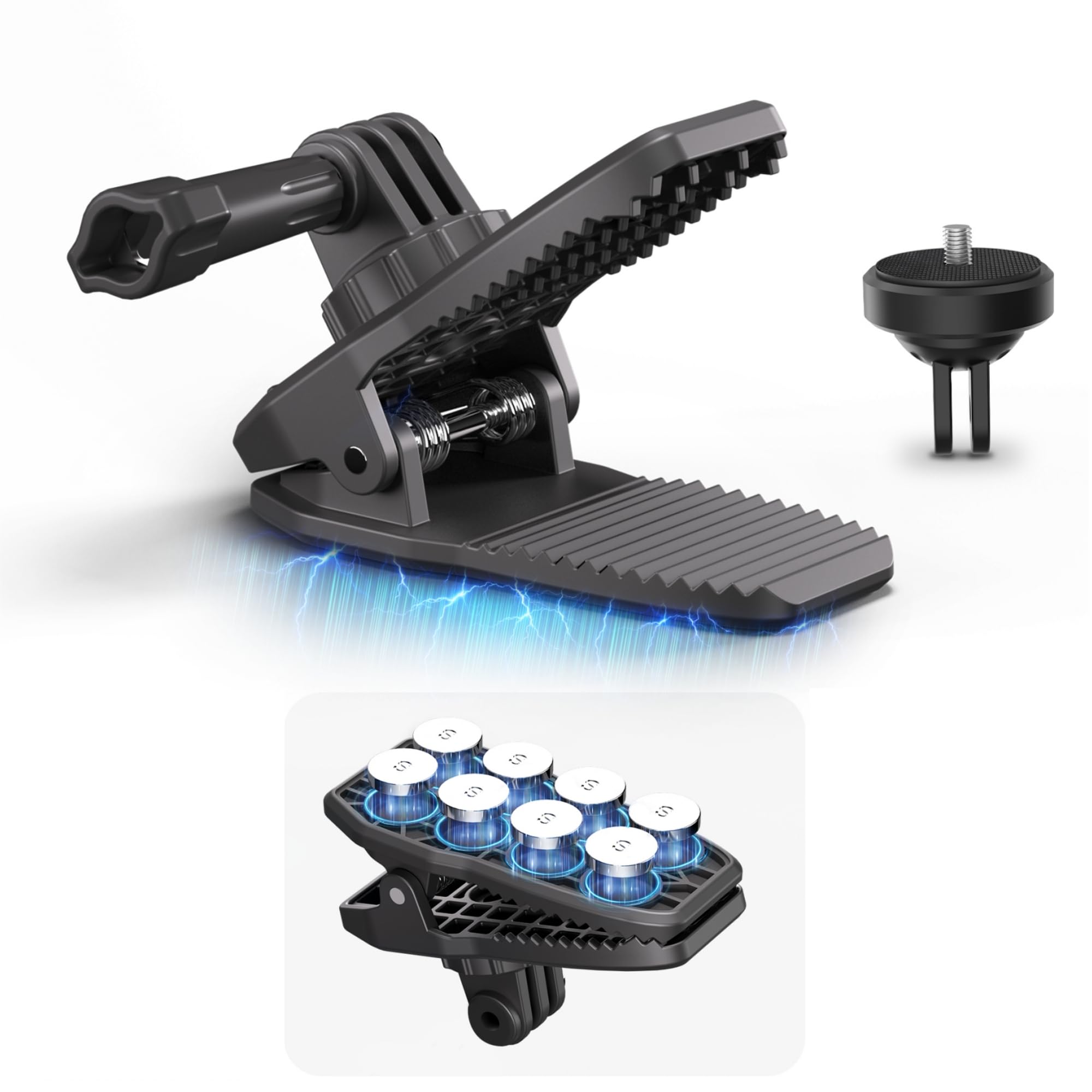 Strong Magnetic Mount, 360° Rotating Backpack Clip Car Sun Visor Mount for DJI Osmo Nano GoPro Action Camera Accessories for Hero 13 12 11 10 Insta360