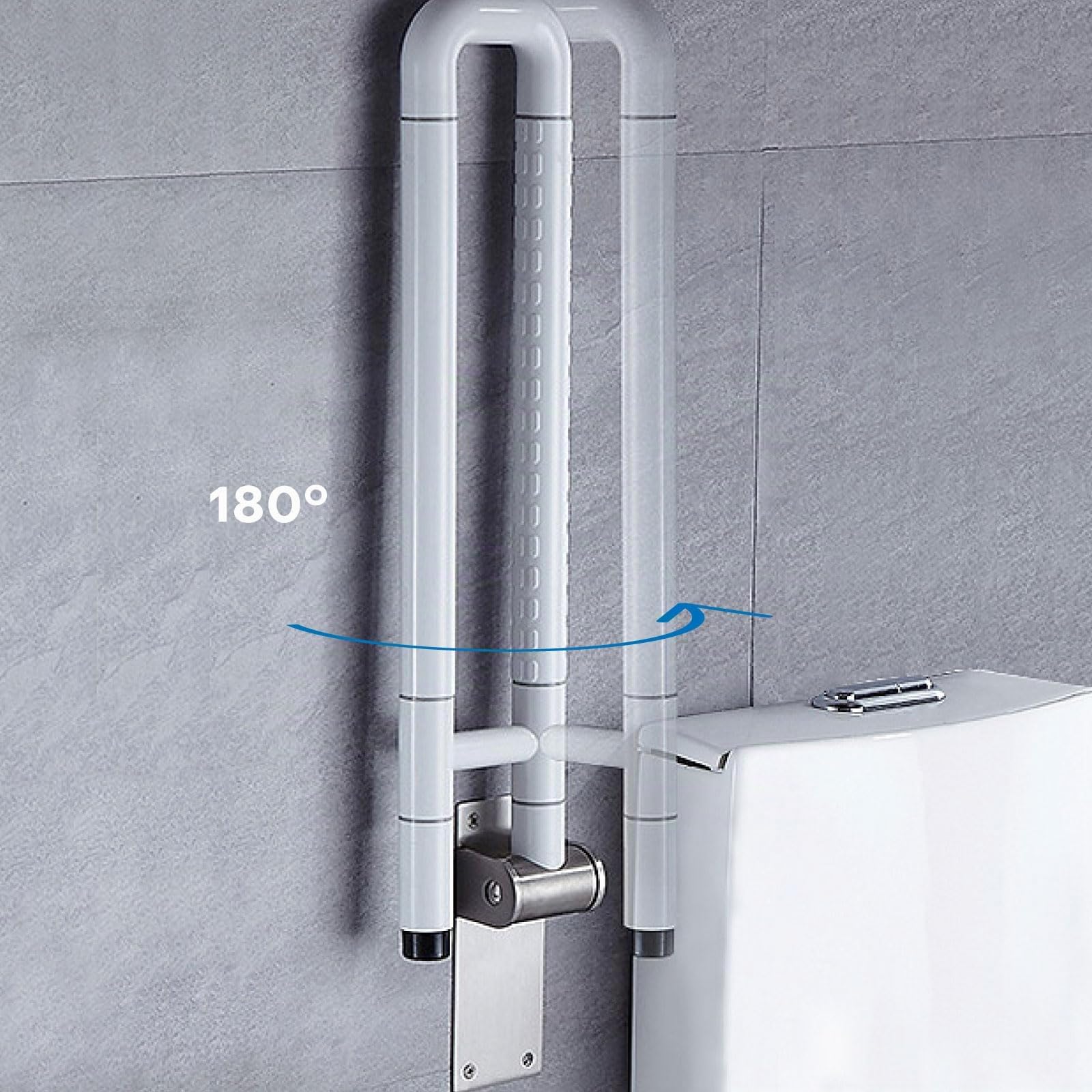 Badezimmer Haltegriff Weiß, Klappbar Haltegriff 80CM Haltegriff Edelstahl Dusche Haltegriff Bad Stützgriff Stütz Klappgriff Badewanne Stützgriff Haltegriffe für Senioren Behinderte 80cm/31.4in