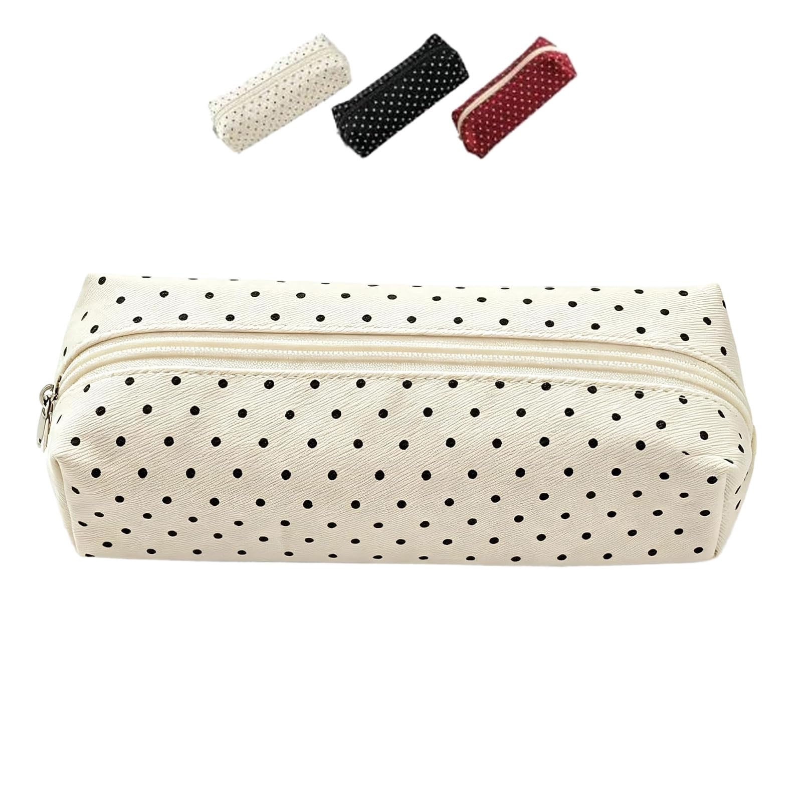 Chictrend 2027 Upgraded Y2K Cute Polka Dot Pencil Case，White