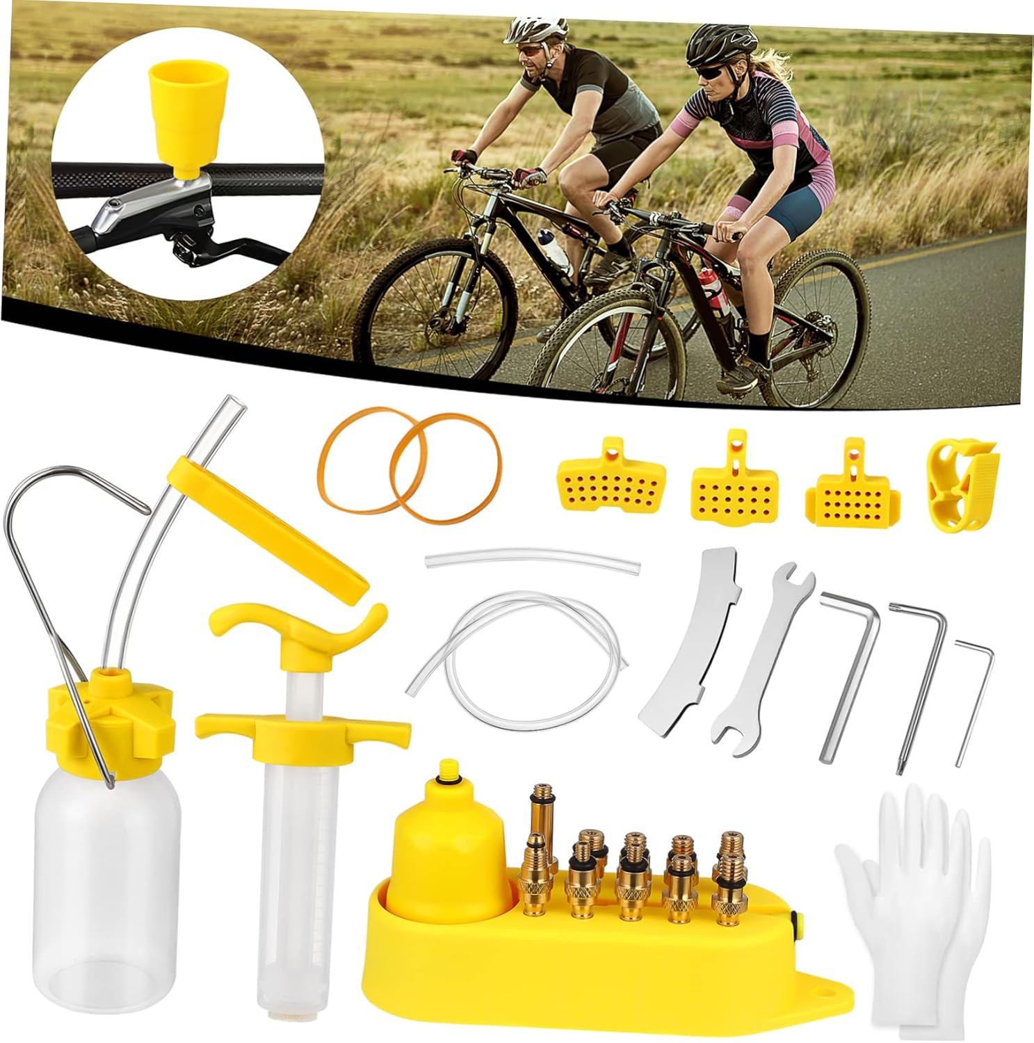 LAPYAPPE Bicycle Brake Bleed Kit for Hydraulic Disc Brakes Advanced LAPYAPPE Bicycle Brake Bleed Kit for Hydraulic Disc Brakes Advanced