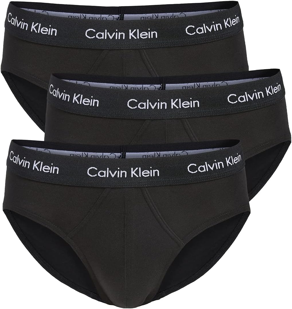 Cotton Stretch 3 Pack Brief, Black with Red/Green/Navy