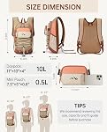 Women's 10L Hiking Backpack, 2-in-1 Day Bag with Detachable Pouch, 0.8lb Lightweight and Water Resistant for Travel, Outdoor Camping, Khaki