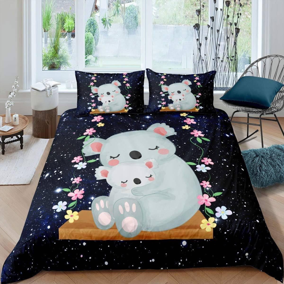 Housse de couette 220x240 koala gris pour créer une ambiance cocooning dans votre chambre