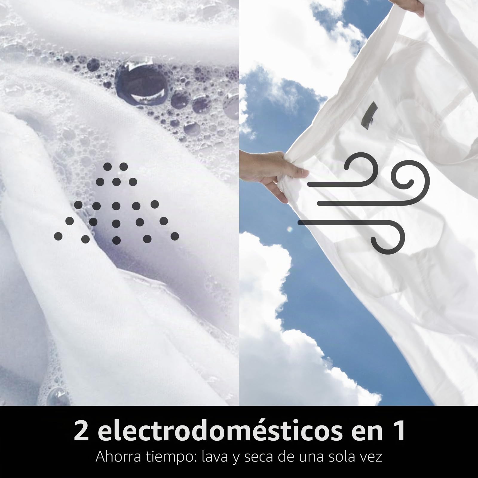 LG W4NX1085NWB - Lavadora y secadora 8/5 kg Serie X1, lavadora y secadora Insieme Clase A/E, 1400 rpm, Wi-Fi, parte superior extraíble, vapor Allergy Care, tecnología 6 Motion Direct Drive, blanca
