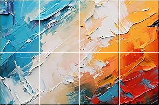 8 Pack Art Acoustic Panels Sound Proof Foam for Walls, 48X32 Inches Decorative Sound Absorbing Panels for Bedroom, Adhesive Included, Paintings