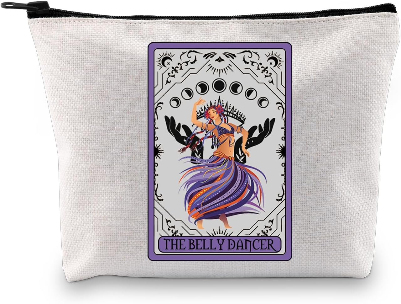BDPWSS Belly Dancer Gift Belly Dancing Makeup Bag Dance Lover Gift The Belly Dancer Tarot Cards Zipper Pouch For Dancer Bag (The Belly dancer bag)