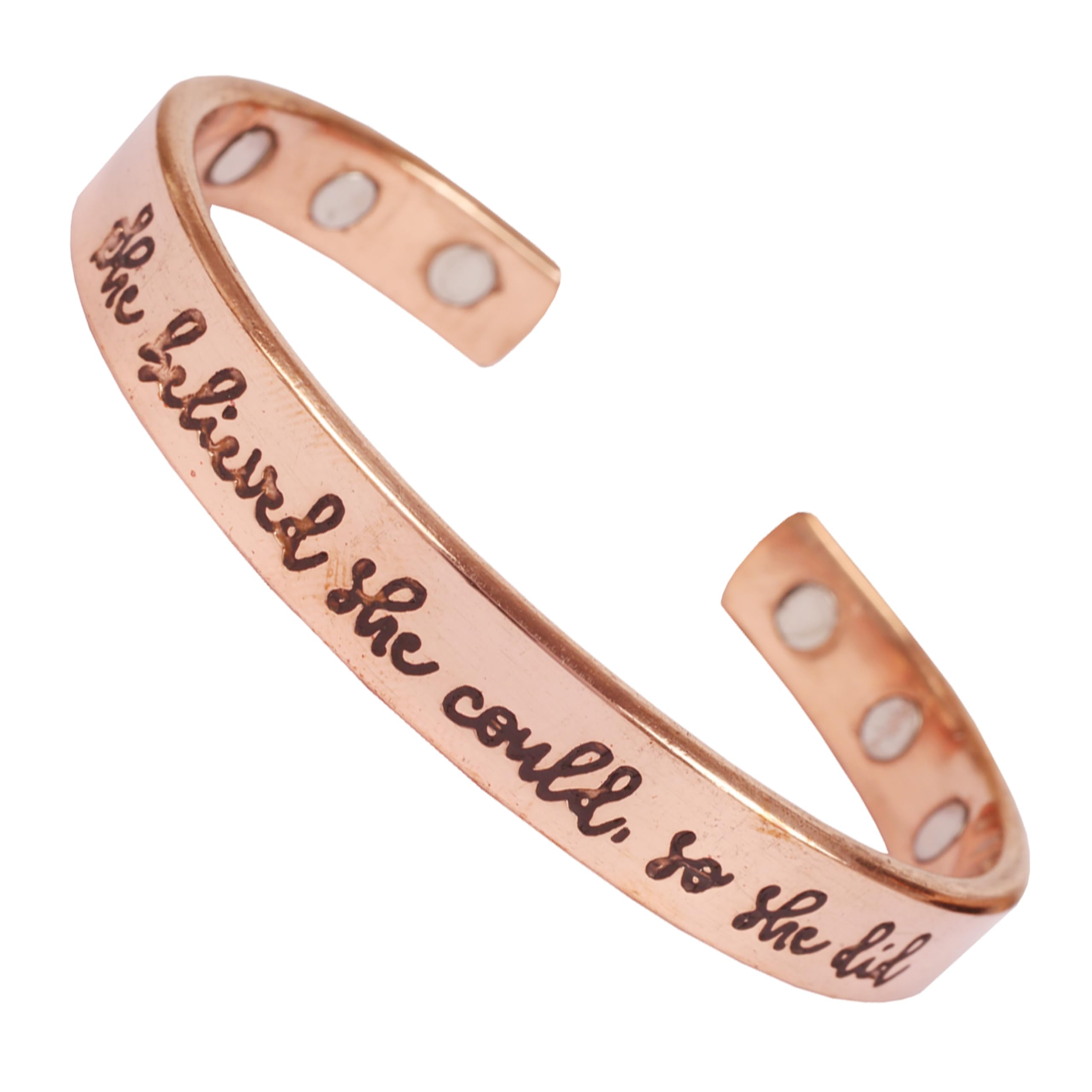 Touchstone Copper Magnetic Bracelet, She Believed She Could, for Women