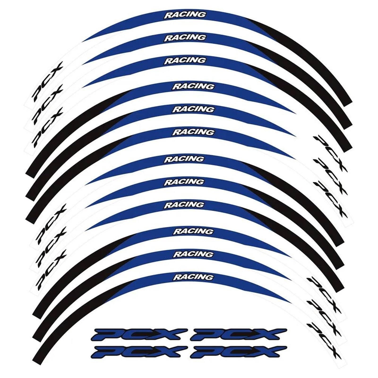 14" 13" Wheel Reflective Rim Vinyl Sticker Decal for PCX 125 150 160 Motos Stickers(Color6)