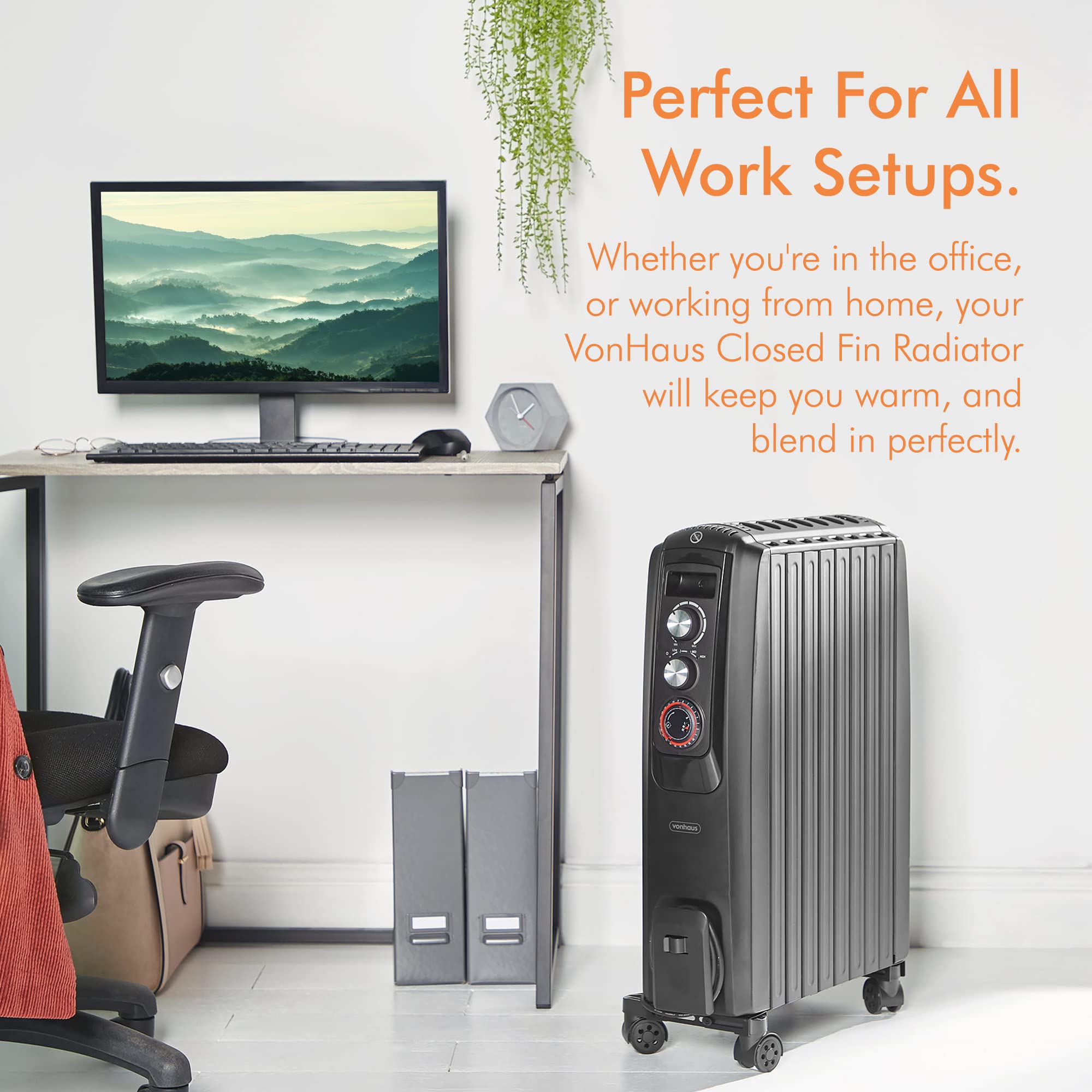 VonHaus Closed Fin Oil Filled Radiator – 2000W – Fast Heating Chimney  Circulation – Portable Electric Heater – 3 Power Settings, Adjustable  Temperature, Safety Cut off u0026 24 Hour Timer – Black : Amazon.co.uk: DIY u0026  Tools