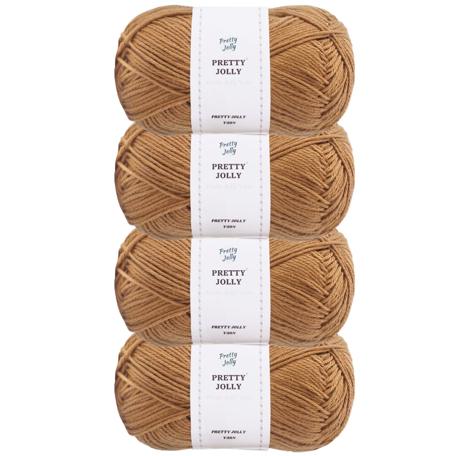 Pretty Jolly 4 Skeins Soft Baby Yarn, 100% Cotton, Crochet & Knitting, 4 Ply, Fingering Weight