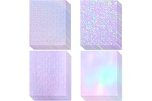 36 Sheets Holographic Laminate Overlay Sticker Paper: Waterproof & Self-Adhesive