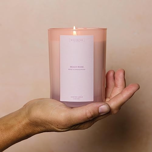 Miniatura 5 de Vela perfumada de rosa y sándalo, 11 onzas, 60 horas de combustión, cera de soja natural, mecha de algodón, velas perfumadas de soja para fragancia