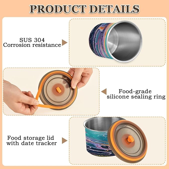 ALAZA Dispensador de Alimentos 17 oz Acero Inoxidable Multicolor miniatura 6