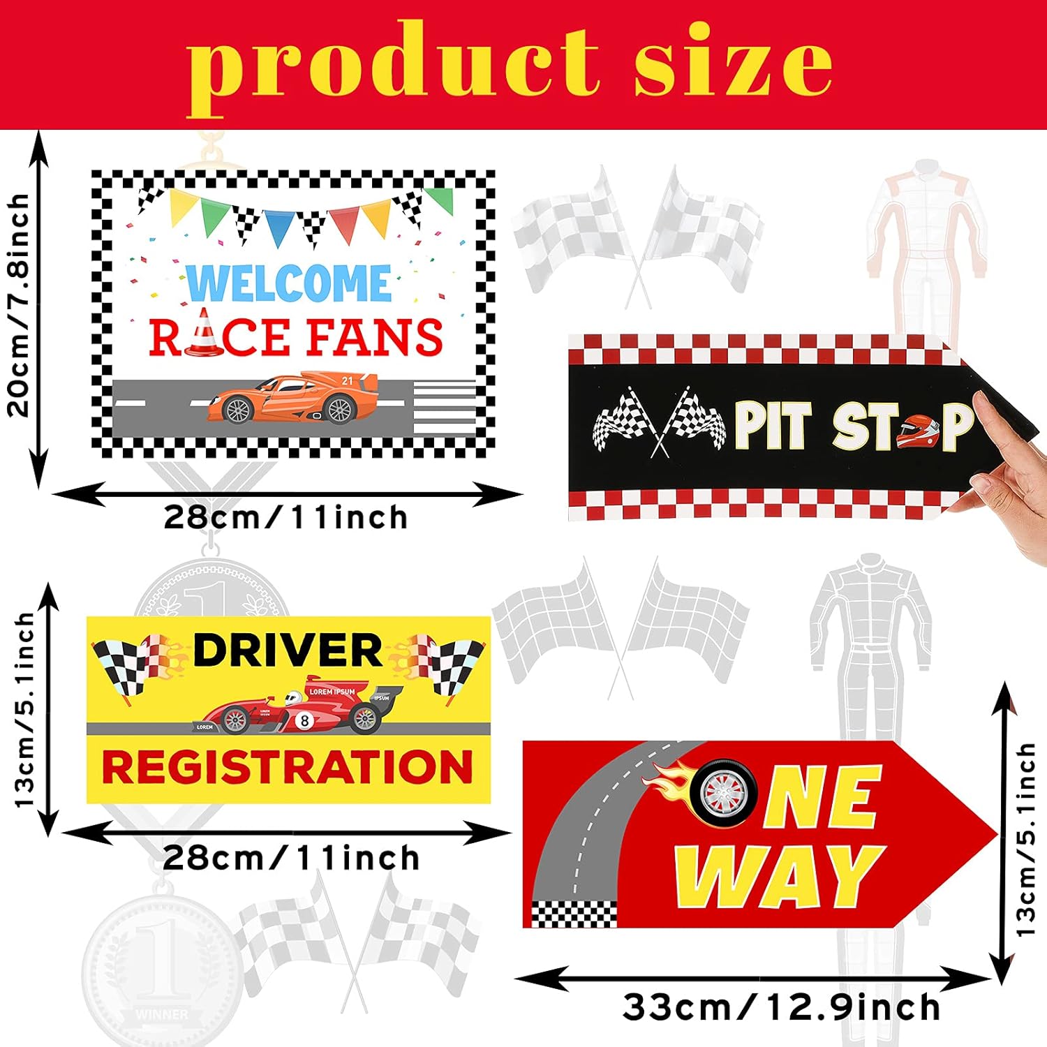 20 Pieces Race Car Themed Directional Signs - Party Australia | Ubuy