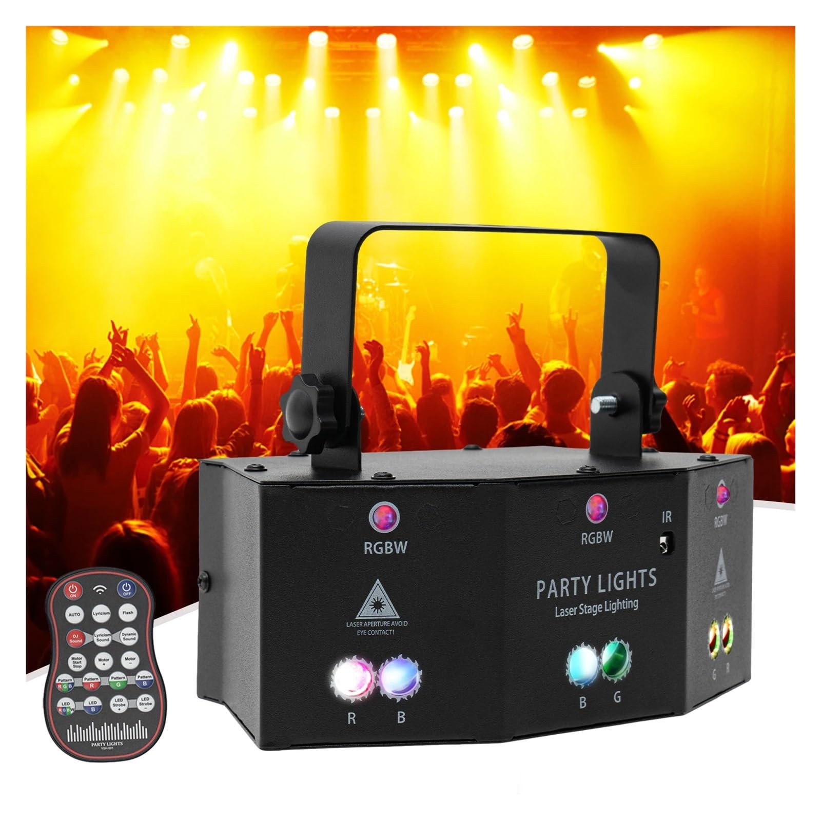 9 Eyes Strobe Lighting Modalità di controllo multiple Sensore audio integrato Illuminazione da palcoscenico per KTV DJ Bande Bar Uso esterno e interno