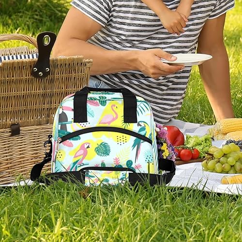 Miniatura 2 de Toucan - Lonchera con diseño de flamencos para mujeres y hombres, a prueba de fugas, aislada, con diseño de cactus exóticos, reutilizable, con