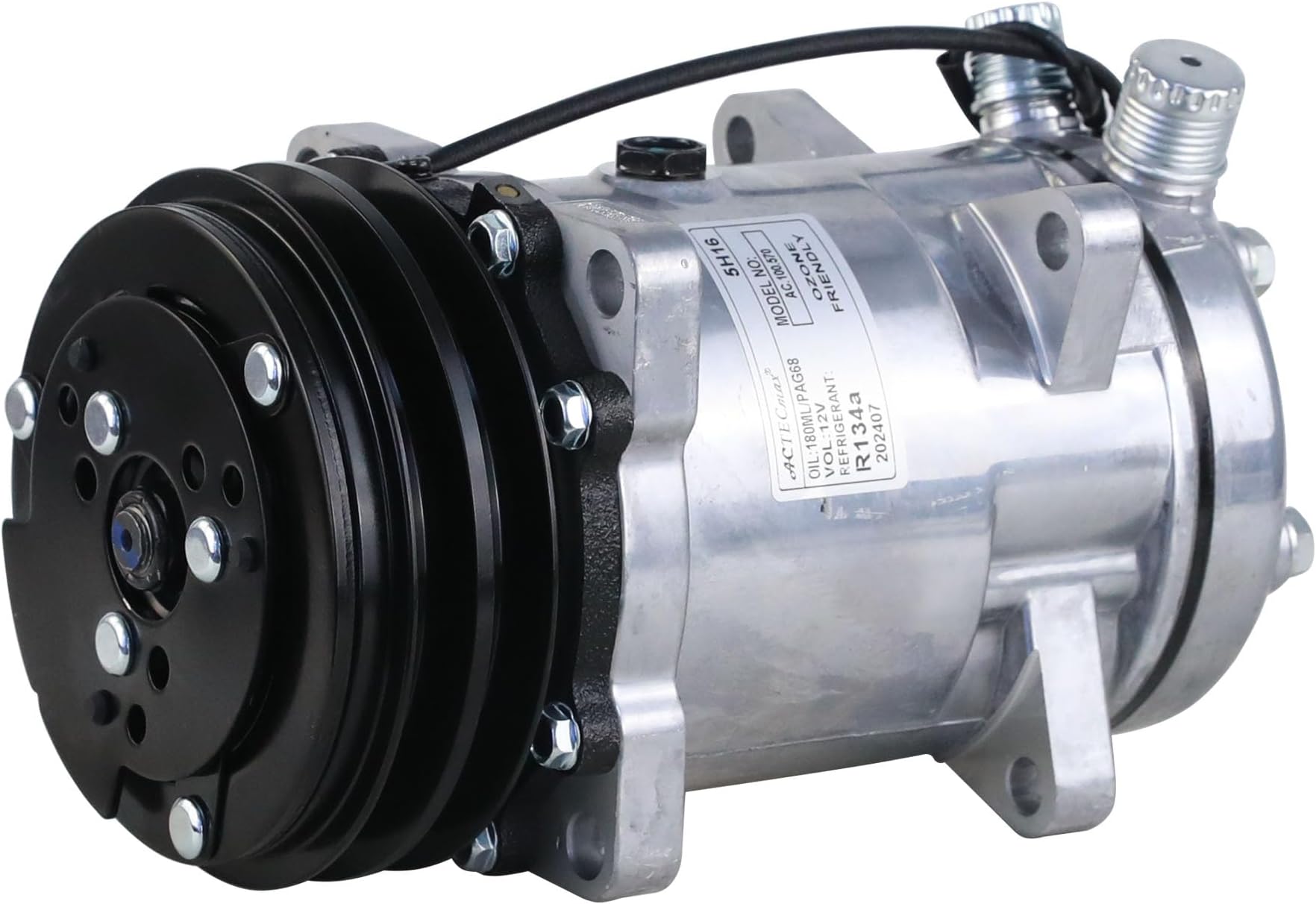 Amazon.com: CARSTECH Universal A/C Compressor with Black 2PK Clutch ...